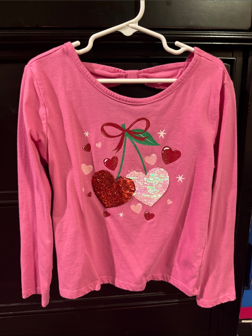 The Children's Place Pink Long-Sleeve Heart Sequin Top